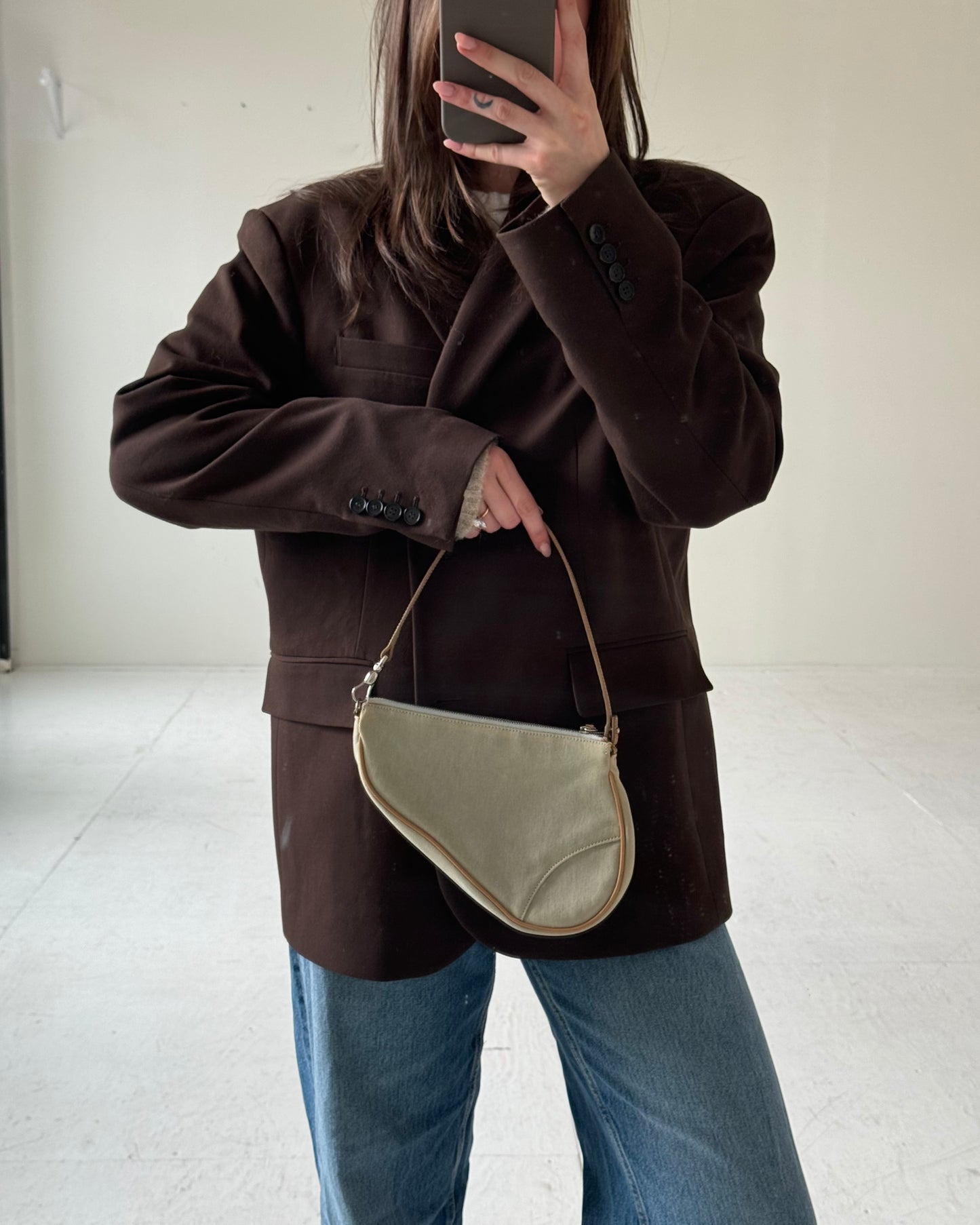 DESIGNER Vintage Dior Canvas Saddlebag