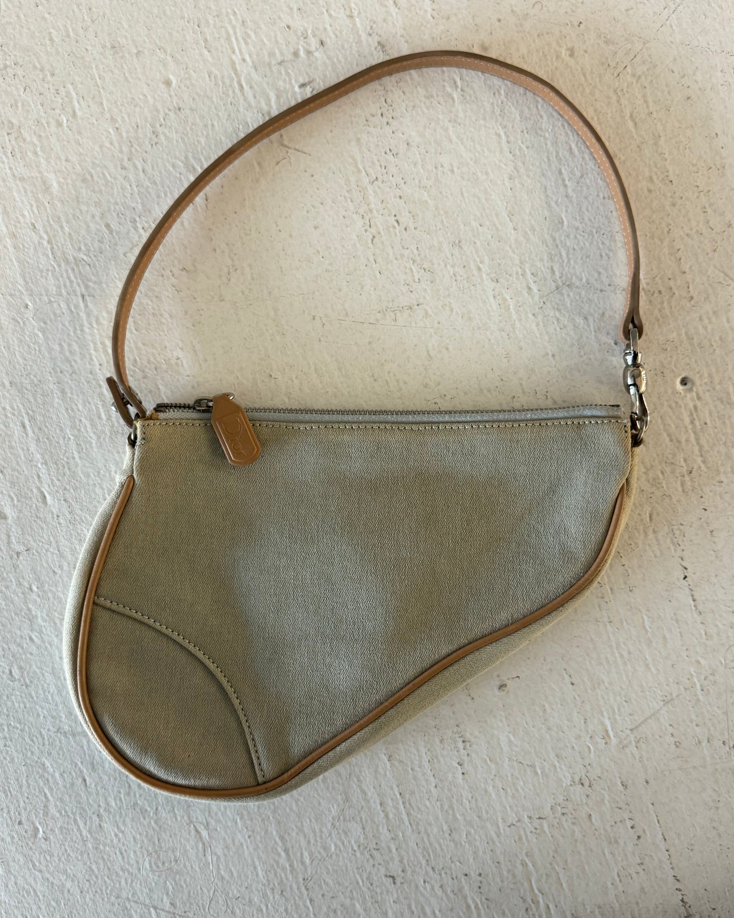 DESIGNER Vintage Dior Canvas Saddlebag