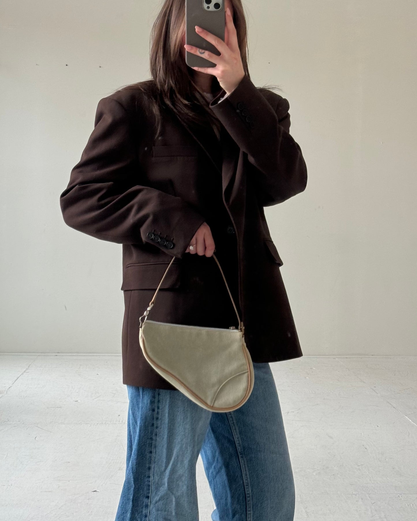 DESIGNER Vintage Dior Canvas Saddlebag