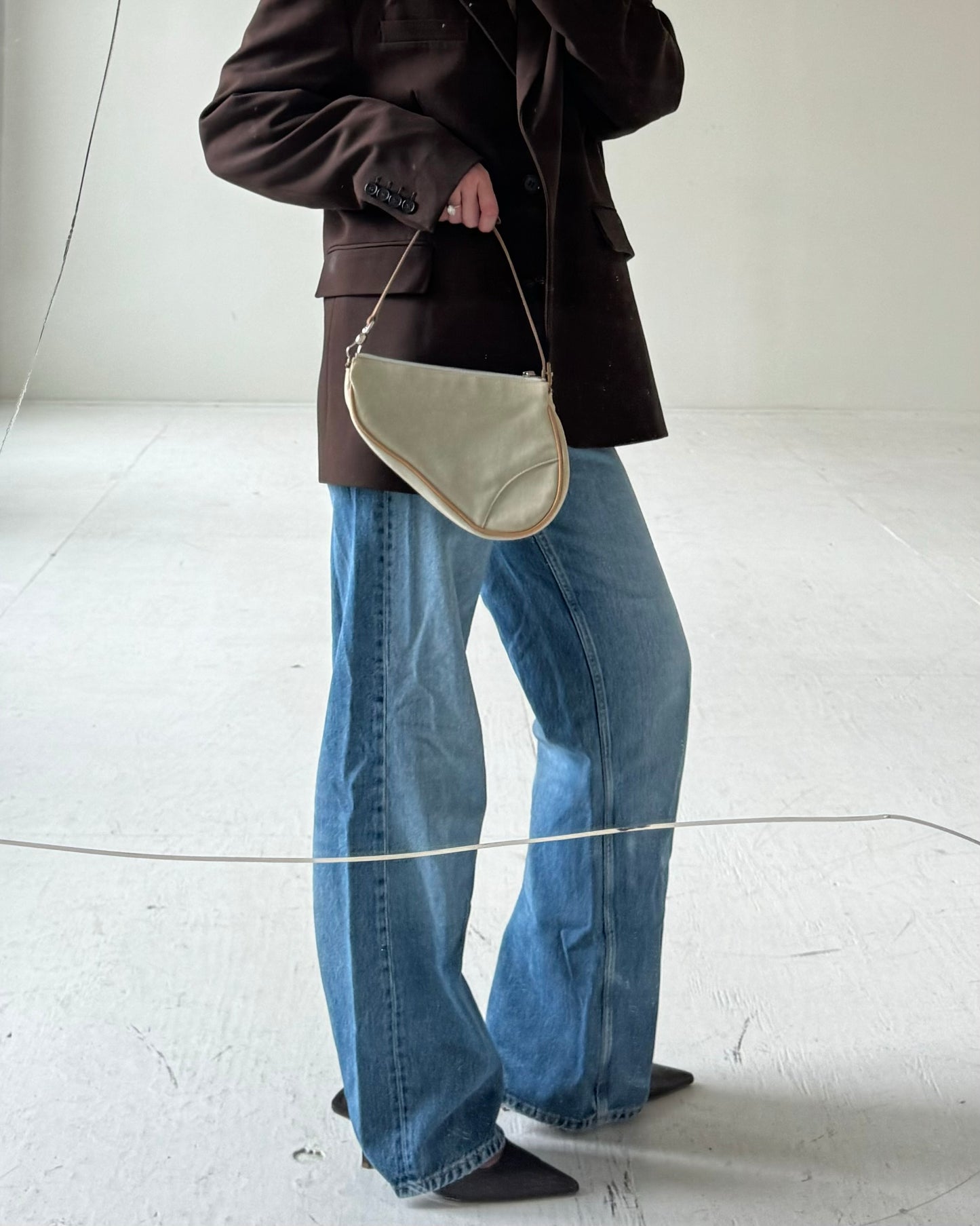 DESIGNER Vintage Dior Canvas Saddlebag