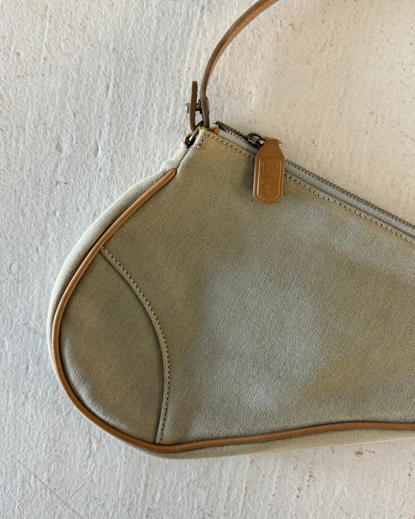 DESIGNER Vintage Dior Canvas Saddlebag